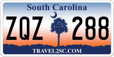 SC license plate ZQZ288