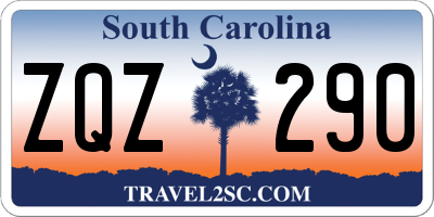 SC license plate ZQZ290