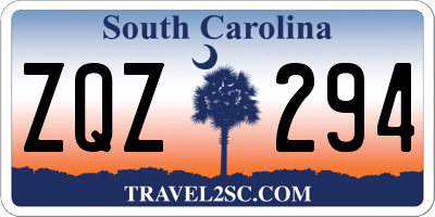 SC license plate ZQZ294