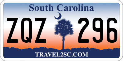 SC license plate ZQZ296