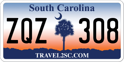 SC license plate ZQZ308