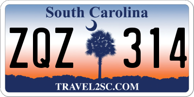 SC license plate ZQZ314