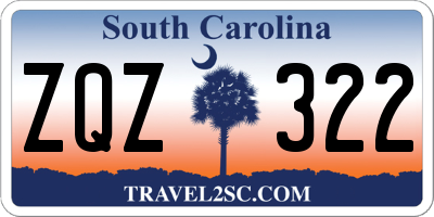 SC license plate ZQZ322