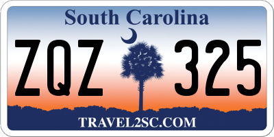 SC license plate ZQZ325