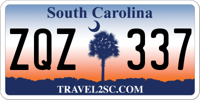 SC license plate ZQZ337