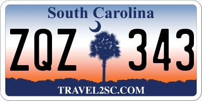 SC license plate ZQZ343