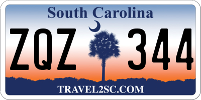 SC license plate ZQZ344