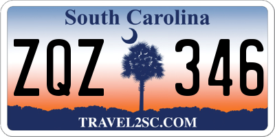 SC license plate ZQZ346
