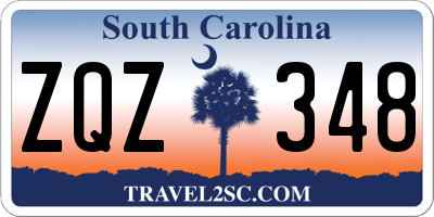 SC license plate ZQZ348
