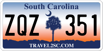 SC license plate ZQZ351