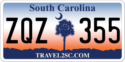 SC license plate ZQZ355