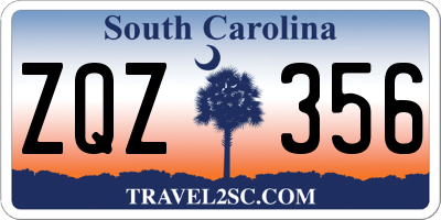 SC license plate ZQZ356