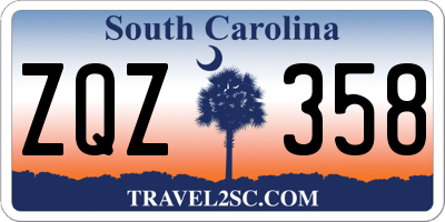 SC license plate ZQZ358