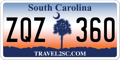 SC license plate ZQZ360