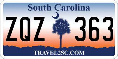 SC license plate ZQZ363