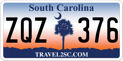 SC license plate ZQZ376