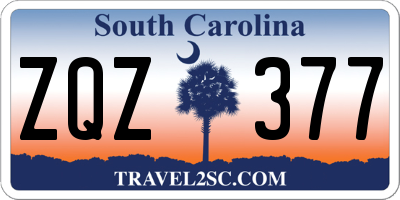 SC license plate ZQZ377