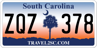 SC license plate ZQZ378