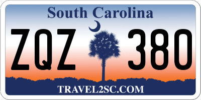 SC license plate ZQZ380