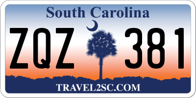 SC license plate ZQZ381