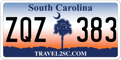 SC license plate ZQZ383
