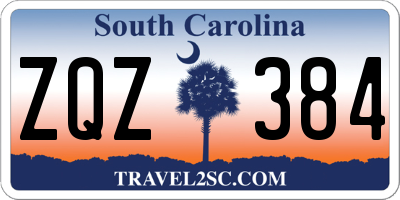 SC license plate ZQZ384
