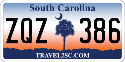 SC license plate ZQZ386