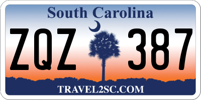 SC license plate ZQZ387