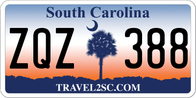 SC license plate ZQZ388