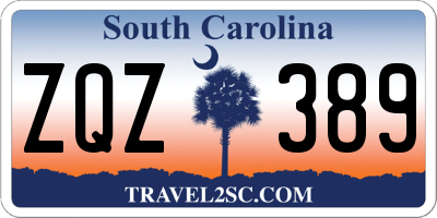 SC license plate ZQZ389
