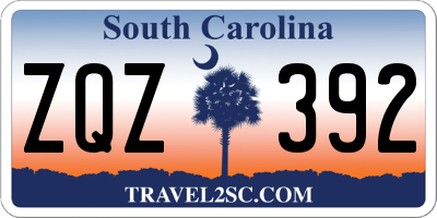SC license plate ZQZ392