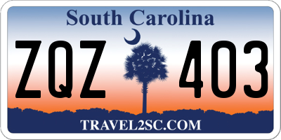 SC license plate ZQZ403