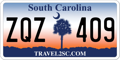 SC license plate ZQZ409