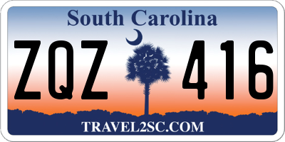 SC license plate ZQZ416