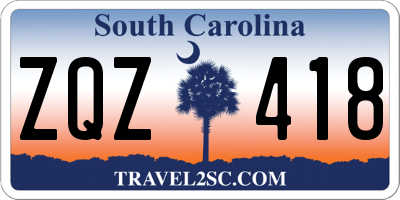 SC license plate ZQZ418