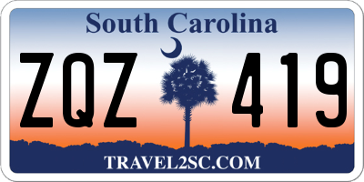 SC license plate ZQZ419