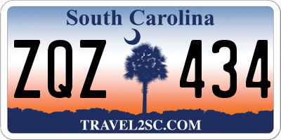SC license plate ZQZ434