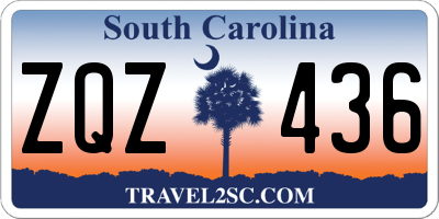 SC license plate ZQZ436