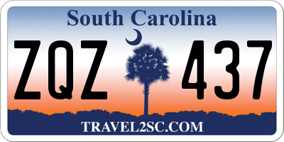 SC license plate ZQZ437