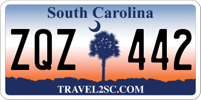 SC license plate ZQZ442