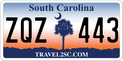 SC license plate ZQZ443