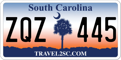 SC license plate ZQZ445