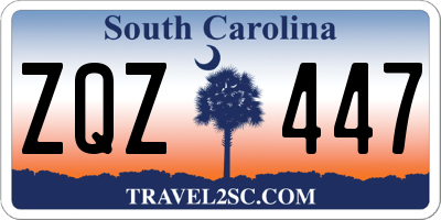 SC license plate ZQZ447