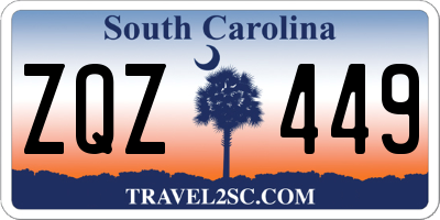 SC license plate ZQZ449