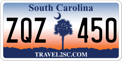 SC license plate ZQZ450