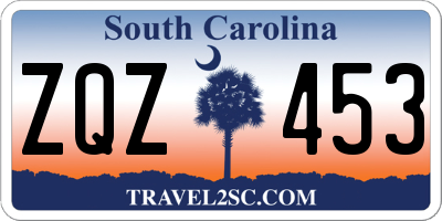 SC license plate ZQZ453