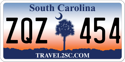 SC license plate ZQZ454