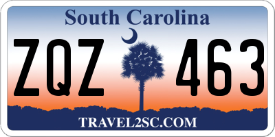 SC license plate ZQZ463