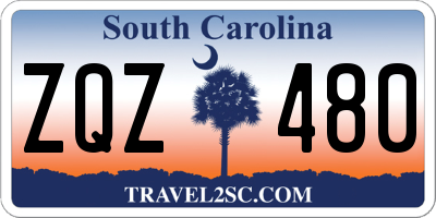 SC license plate ZQZ480