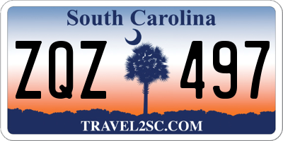 SC license plate ZQZ497